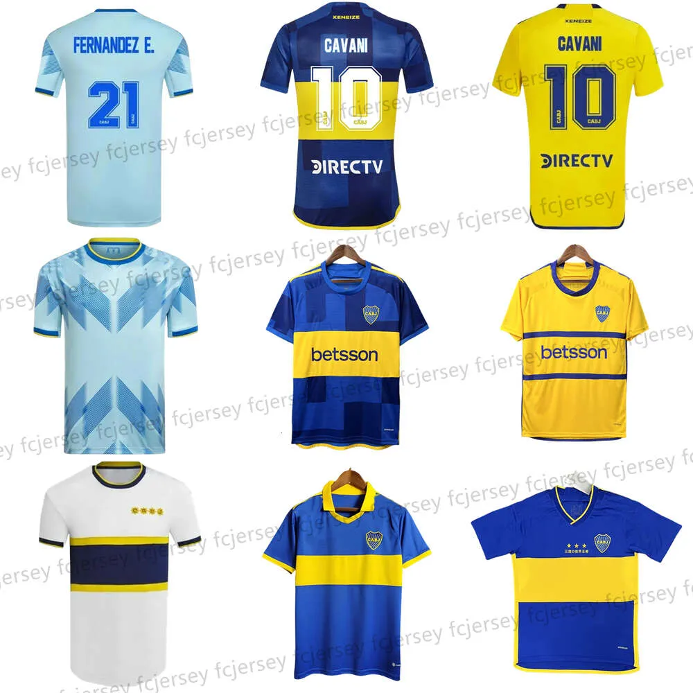 22 23 24 Camisetas de fútbol CAVANI Boca Juniors MARADONA BENEDETTO MARCOS ROJO Camiseta de fútbol para hombres Hogar lejos Tercer fanáticos Camisa de Futebol VILLA SALVIO Maillot de Foot