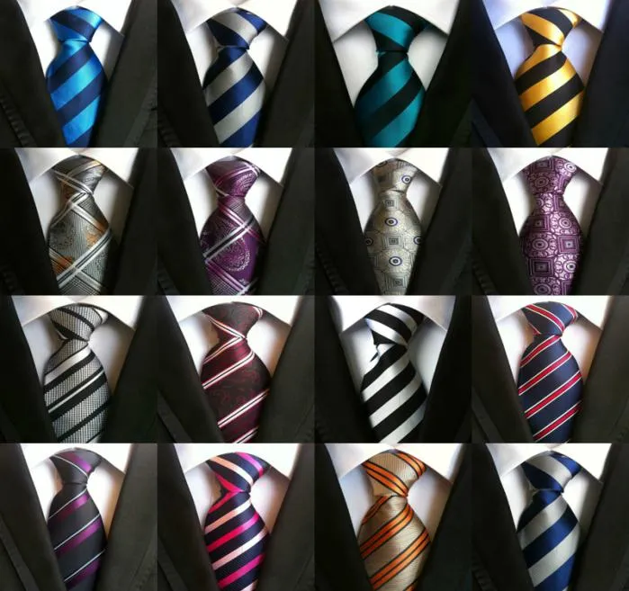 8cm Men Silk Ties Fashion Mens Neck Ties Handmade Wedding Tie Business Ties England Paisley Tie Stripes Plaids Dots Neckt7423884