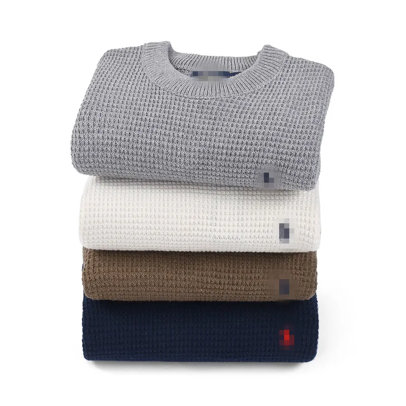 Men's Sweater Round Neck Mile Wille Polo Brand Classic Sweater Knitted Cotton Embroidered Casual Warmth Sweatshirt Pullover