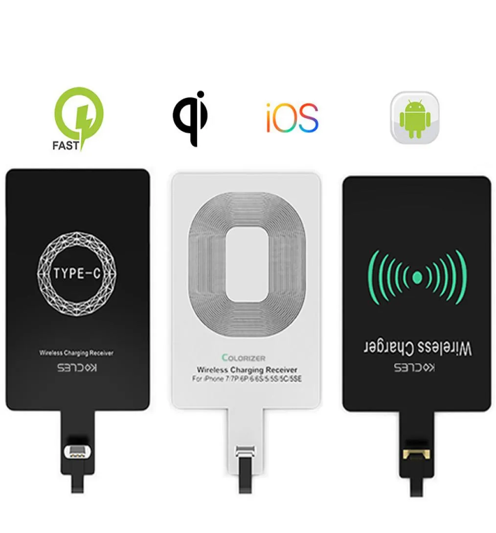 Micro usb tipo c adaptador de carregador rápido sem fio universal para samsung huawei iphone xiaomi receptor de carregamento 5025420