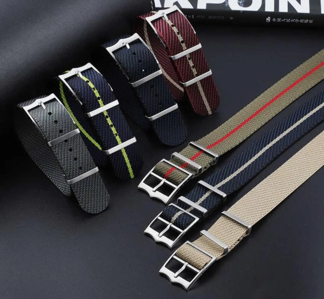 Nylon Nato Strap Premium Seatbelt Watchband 20mm 22m Militär sport armbandsersättning för Tudor Watch Accessories H09159343422216655