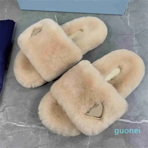 Pantoufles de créateurs sandales plates pour femmes pantoufles en peluche noir gris blanc tailles de mode pour femmes 35-41