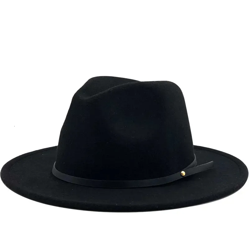 54-56-60 cm kvinnor män ull vintage gangster trilby filt fedora hatt med bred grim gentleman elegant lady vinter höst jazz caps 240103