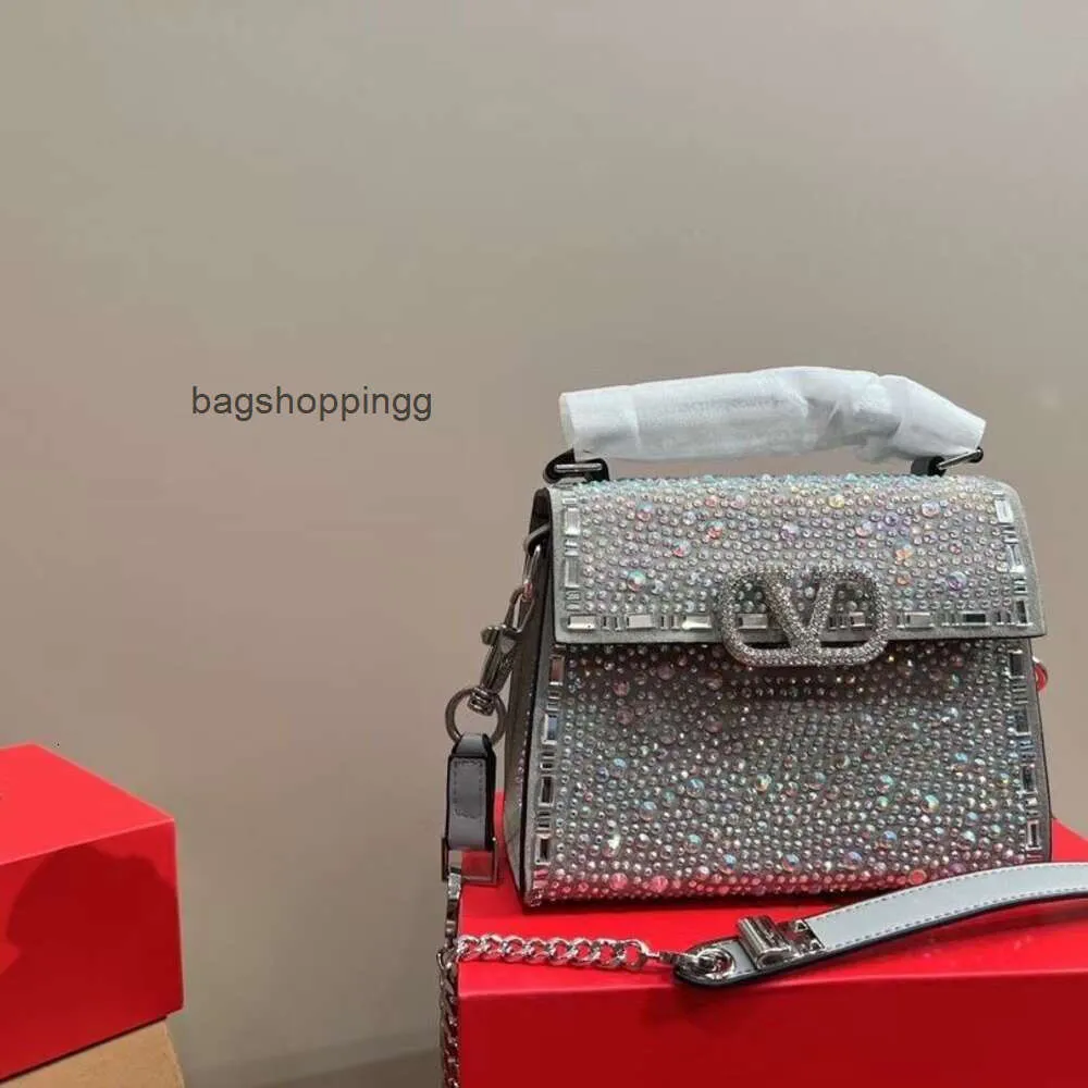 Designer-Taschen voller Diamanten, glänzende Diamant-Hand-Umhängetasche, modisch und stilvoll, prächtige und schöne Diamant-Diamant-Tasche, Damen-Vsling-Tasche mit Box V ZAS6