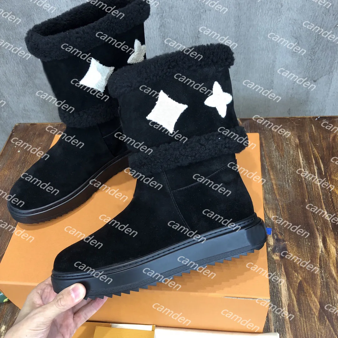 Snowdrop bota plana tornozelo designer feminino neve botas de pelúcia lã pele moda quente botas de inverno qualidade superior tamanho 35-40