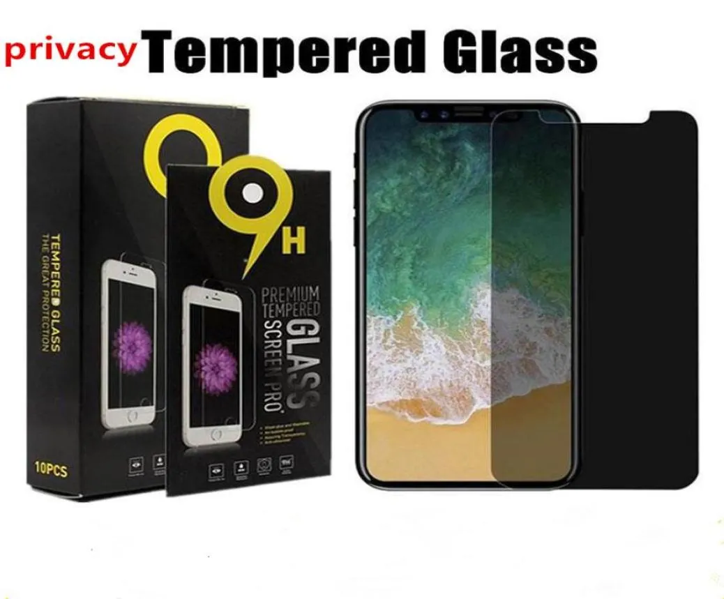 Antispy Privacy Temeled Glass Screen Protector for iPhone 11 12 13 14 Pro Max XR 7 8 Plack8726327