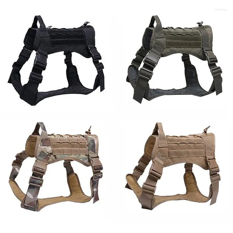 Охотничьи куртки 1000D нейлоновый регулируемый тактический жилет для собак Molle, военный тренировочный боевой водонепроницаемый камуфляж