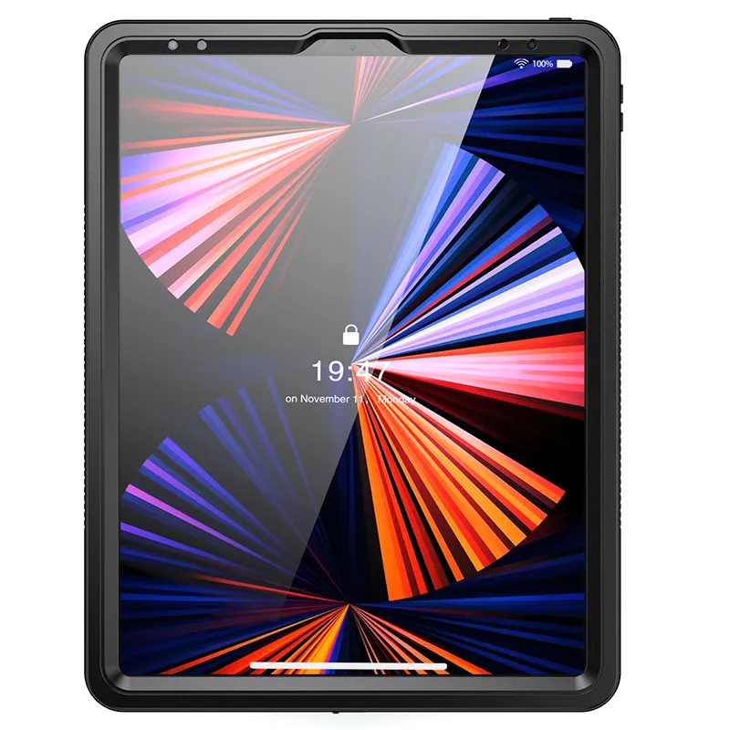 Hoes voor iPad Pro 12,9 inch Krasbestendig Waterdicht Transparant Verstelbare staande/liggende standaard met verhoogde displayweergave