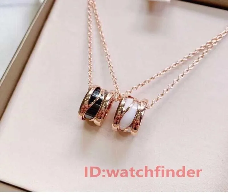 Helt nytt Silver Fashion Rose Gold White Ceramic Luxury Jewelry Women Diamond Blossom Iced Out Pearl Bzero1 Designer Women Halsband7757269