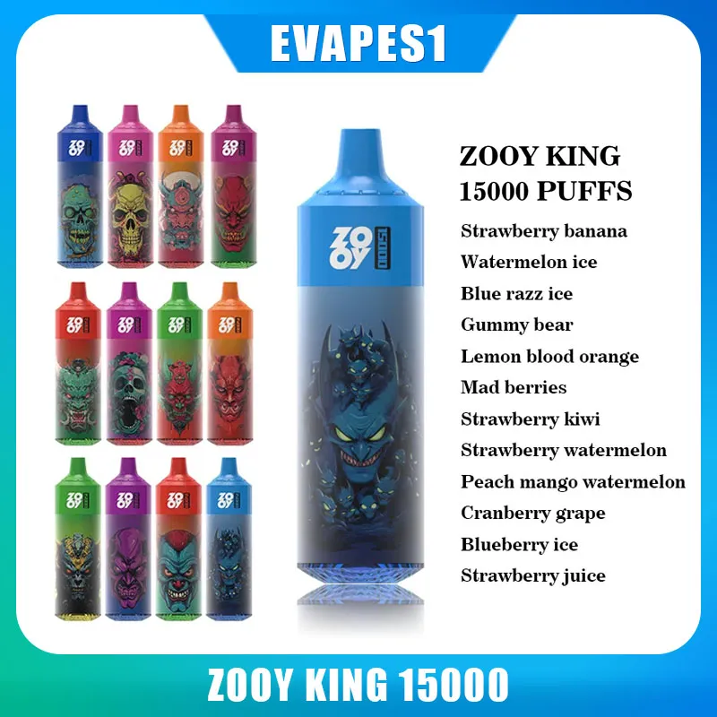 Zooyvape King 15K Puff Disposable E-cigarettes Nouveau arrivée Zooy Kettle 16k Puff 15000 Vape Pen 20mg 50mg 0mg Vs Vapme 15k Bang King 15K