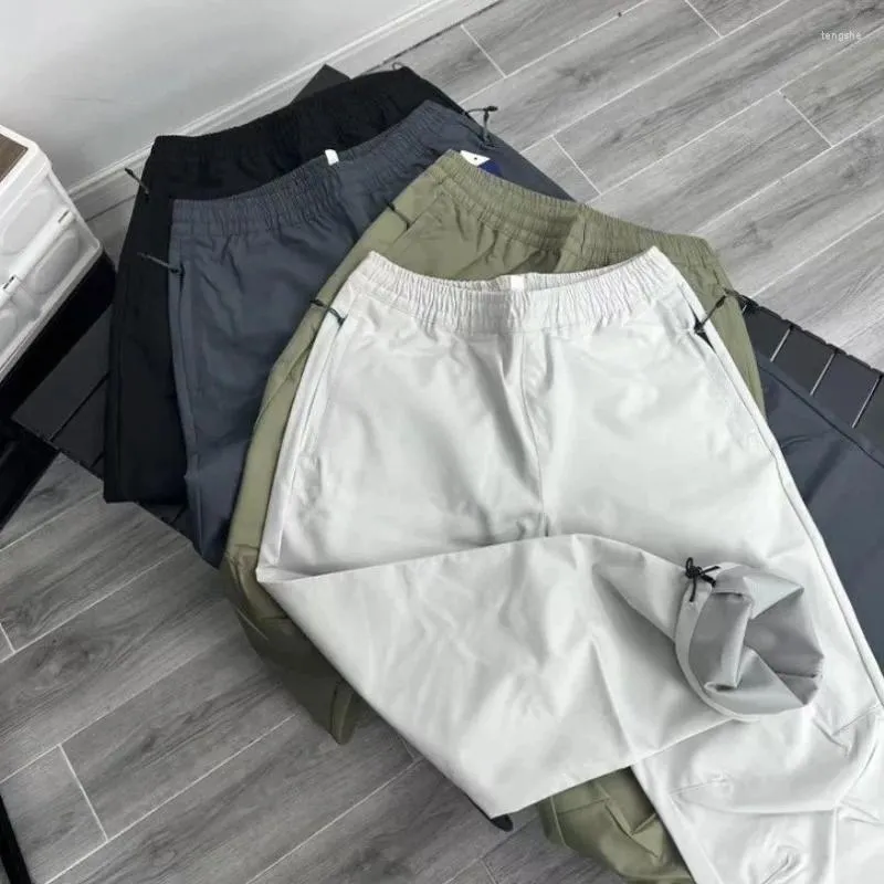 Pantaloni da uomo Urban Casual larghi antivento e impermeabili cargo spazzolati vestiti invernali coreani