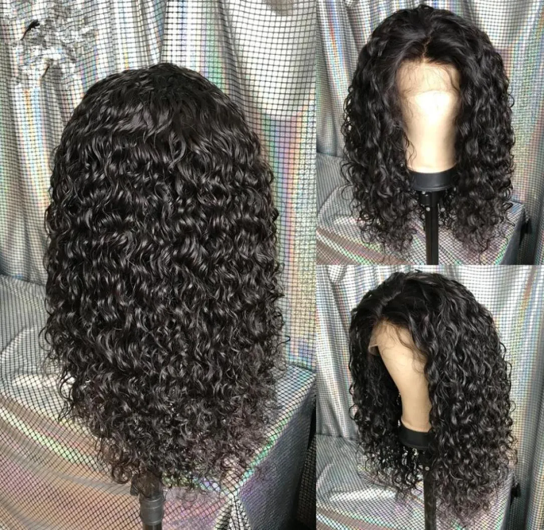 250 Density Pre Plucked 360 Frontal Wigs 10quot22quot Water Wave Brazilian Lace Front Human Hair Wig6829289