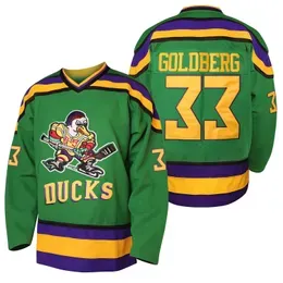 Mens Mighty Duckss Jersey 33 Greg Goldberg 96 Charlie Conway 99 Adam Banks Stitched Ice Hockey Jerseys IN STOCK Fase Shipping S-XXXL