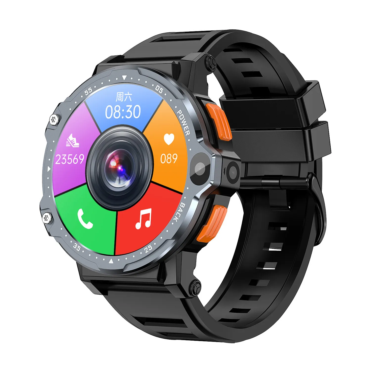 Kijkcamera Q99 4G Netto Draaibare camera 13MP Smart Watch Android 9 1.6 Inch Man GPS 64G Buitensporten 1030mAh Wifi App Sim Video-oproep 230630