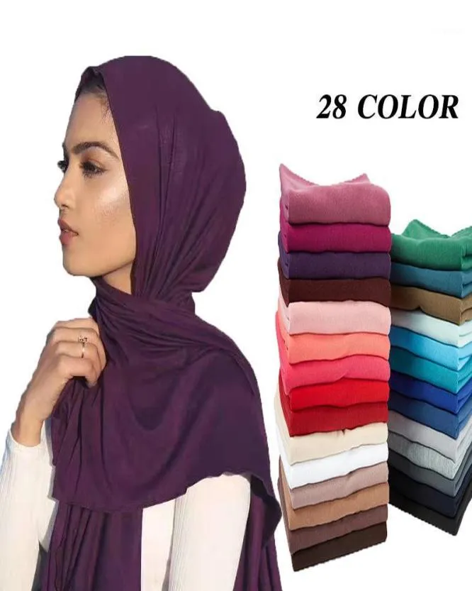 Halsdukar 10stiga kvinnor muslimsk jersey hijab halsduk foulard femme storlek plus hijabs islamiska sjalar soild modal headscarf for4011118