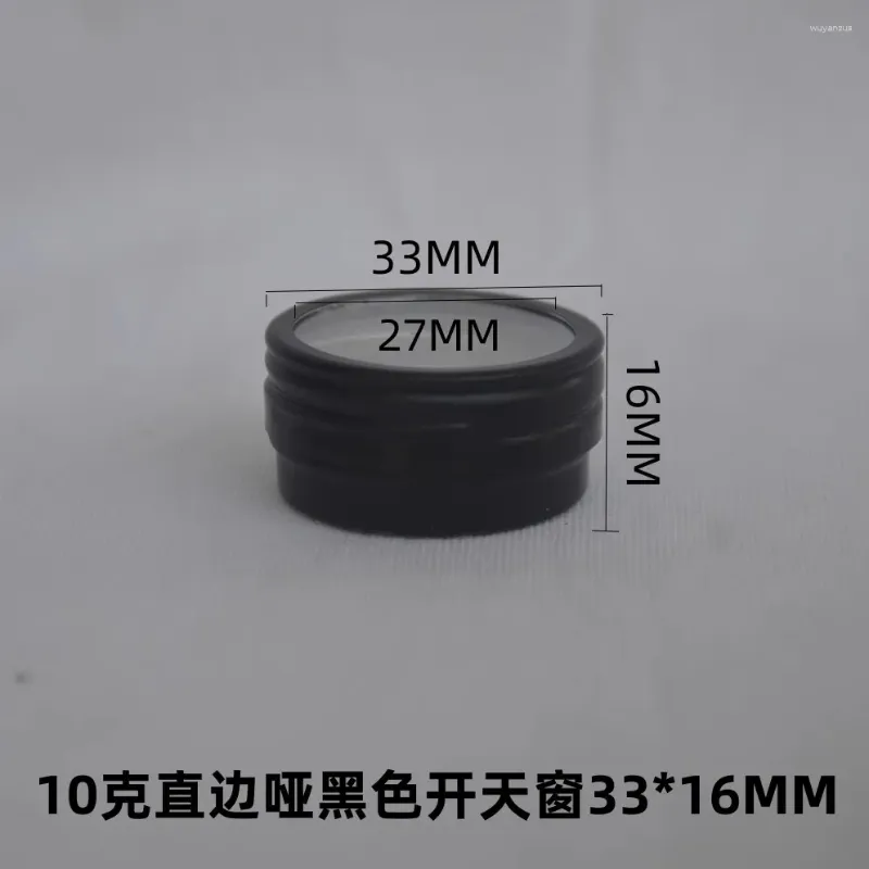 Storage Bottles 10g Round Matte Black Nail Arts Decorations Aluminum Jar 10ml Empty Solid Perfume Box Cosmetic Face Cream Case