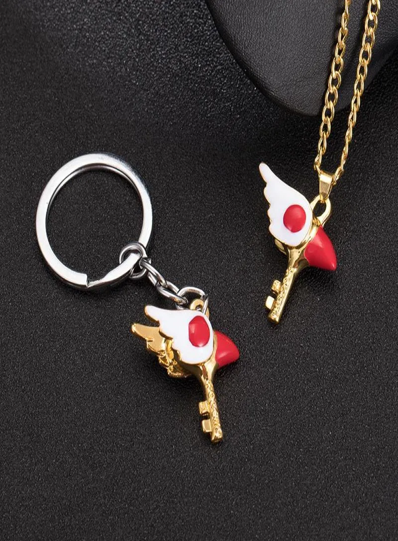 Keychains Anime Cardcaptor Sakura Kinomoto Fashion Sealing Wand Keychain Bird Beak Form Accessoires Keyring Cosplay Sieraden Geschenk 7863026