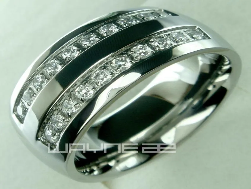 Son anneau solide en acier inoxydable pour hommes, bague de fiançailles de mariage, taille de 8 9 10 11 12 13 14 151320556