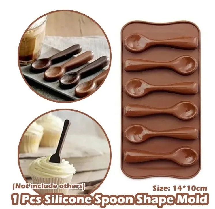 곰팡이 실리콘 베이킹 케이크 장식 케이크 초콜릿 곰팡이 DIY 6 숟가락 곰팡이