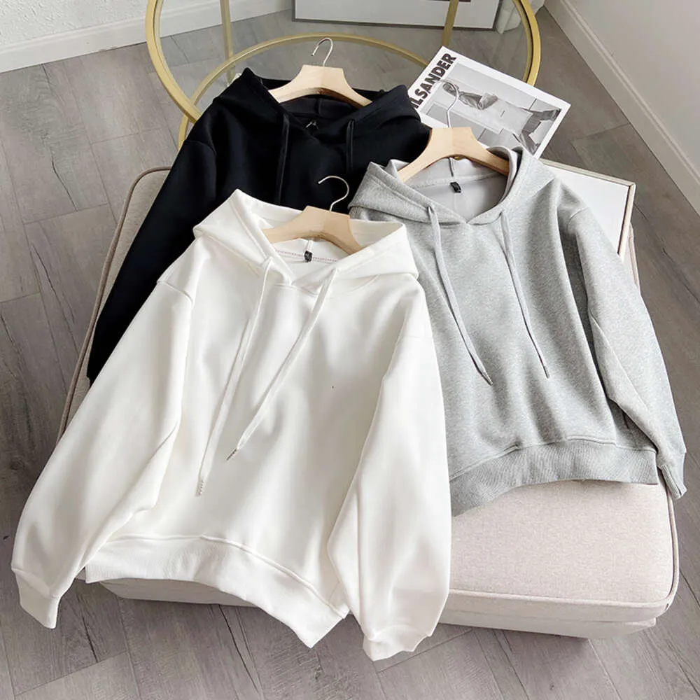 Kvinnor Hoodies Sweatshirts Foreign Trade Original Order Export Final Order Hoodie For Women Hooded Spring Ins Long Sleeved Korean Löst passande Pullover High Wai