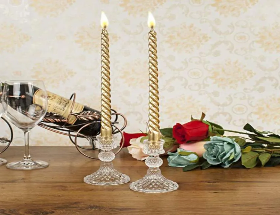 Crystal Glass Candle Holder Dekoracja Dekoracja Weddna Candelabrum Candlestick Sets Dekoracja Candle Stick25888249