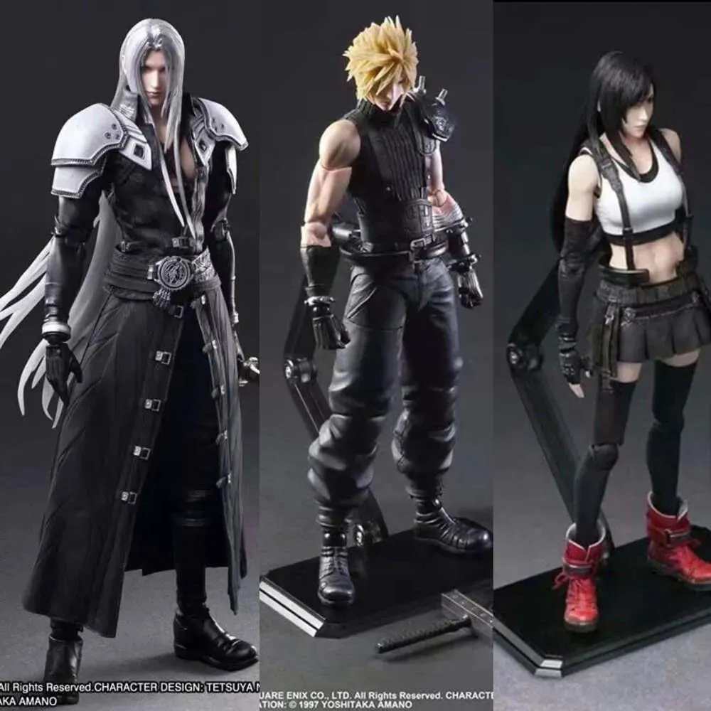 Games Mascot Costume Gra sztuka Final Fantasy 7 VII Sephiroth Cloud Strife Tifa Lockhart Action Remake Toys 25cm Wspólne ruchy do