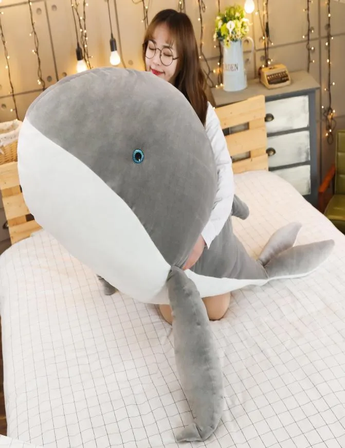 Big Animal Whale Plush Toy Cartoon Dolphin Doll Blue Whale Pillow for Children Girl Gift Decoration 59Im 150cm Dy507172579976