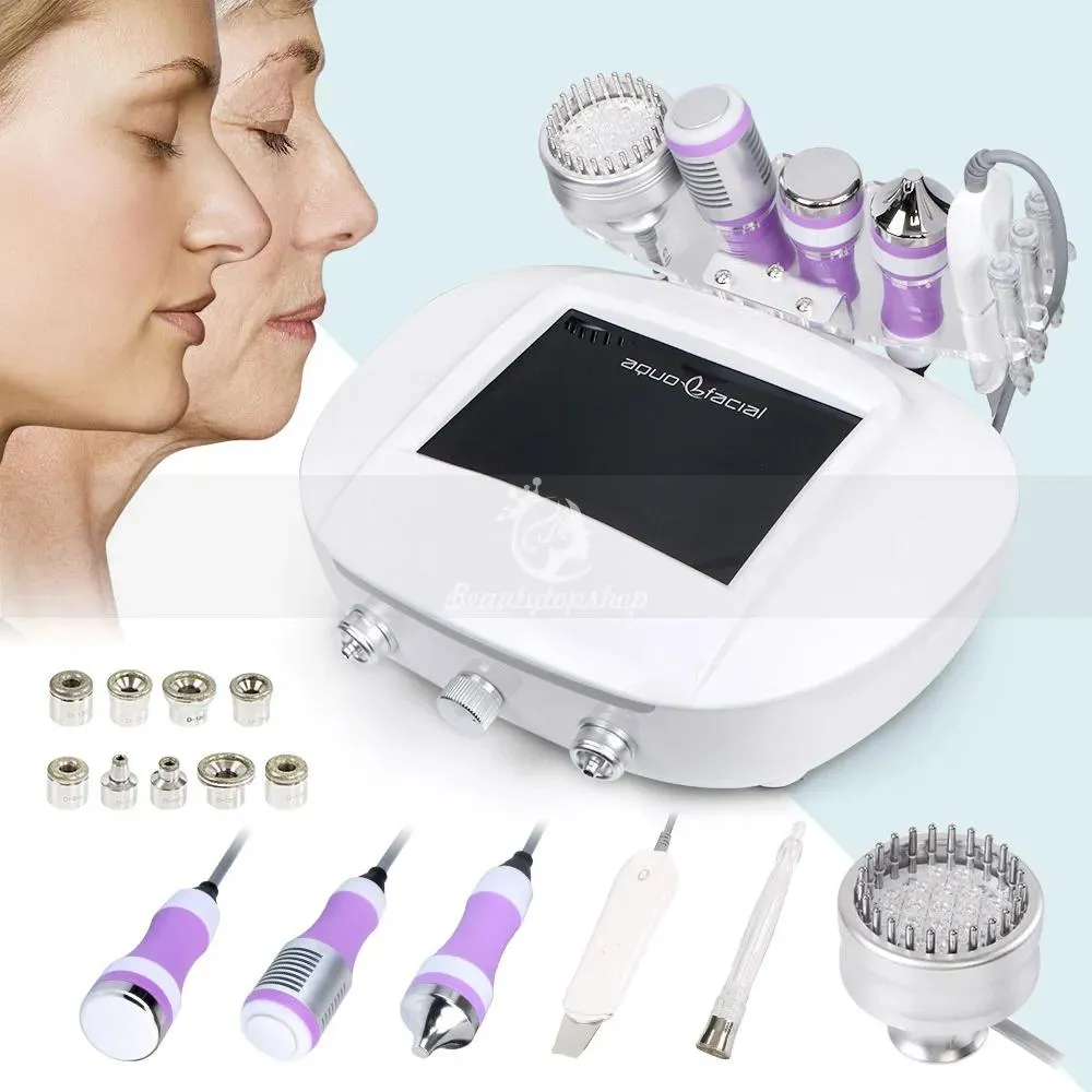 Microdermabrasion 6 In1 Ultrasonic Skin Scrubber Photonc Microcurrent Photon Beauty Machine Skin Rejuvenation Cold Hammer