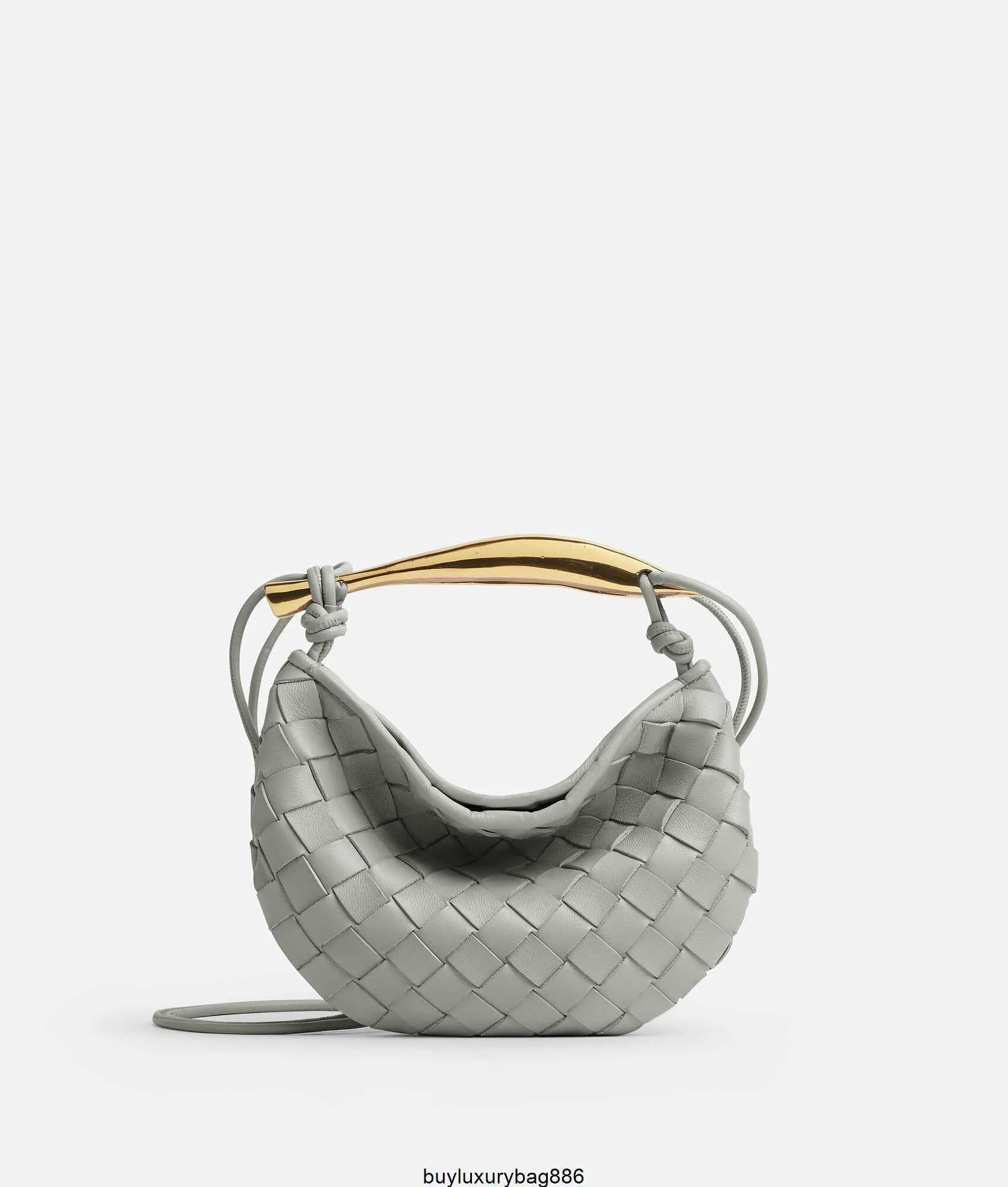 Botteg Venetas Sardine Bag Agate Grey Womens Designer Handväska BS Mobiltelefoner Väv nischdesigner med högt utseende Lätt höjder stort handtag Handled HBVB