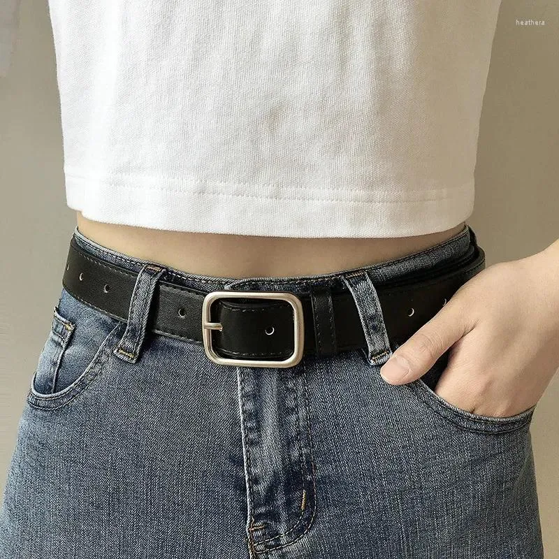 Belts Fashionable Solid Color 100/120cm Unisex Versatile Jeans Zinc Alloy Plating Buckle Student