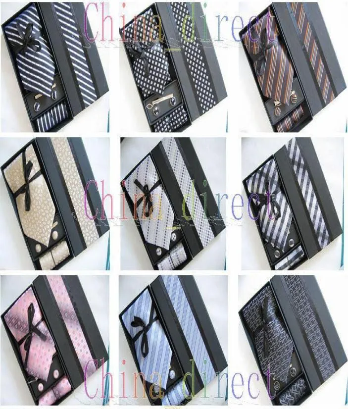 Набор мужских галстуков, галстук-бабочка, запонки ручной работы, новинка, в коробке, 12 комплектов, слот 25231328988