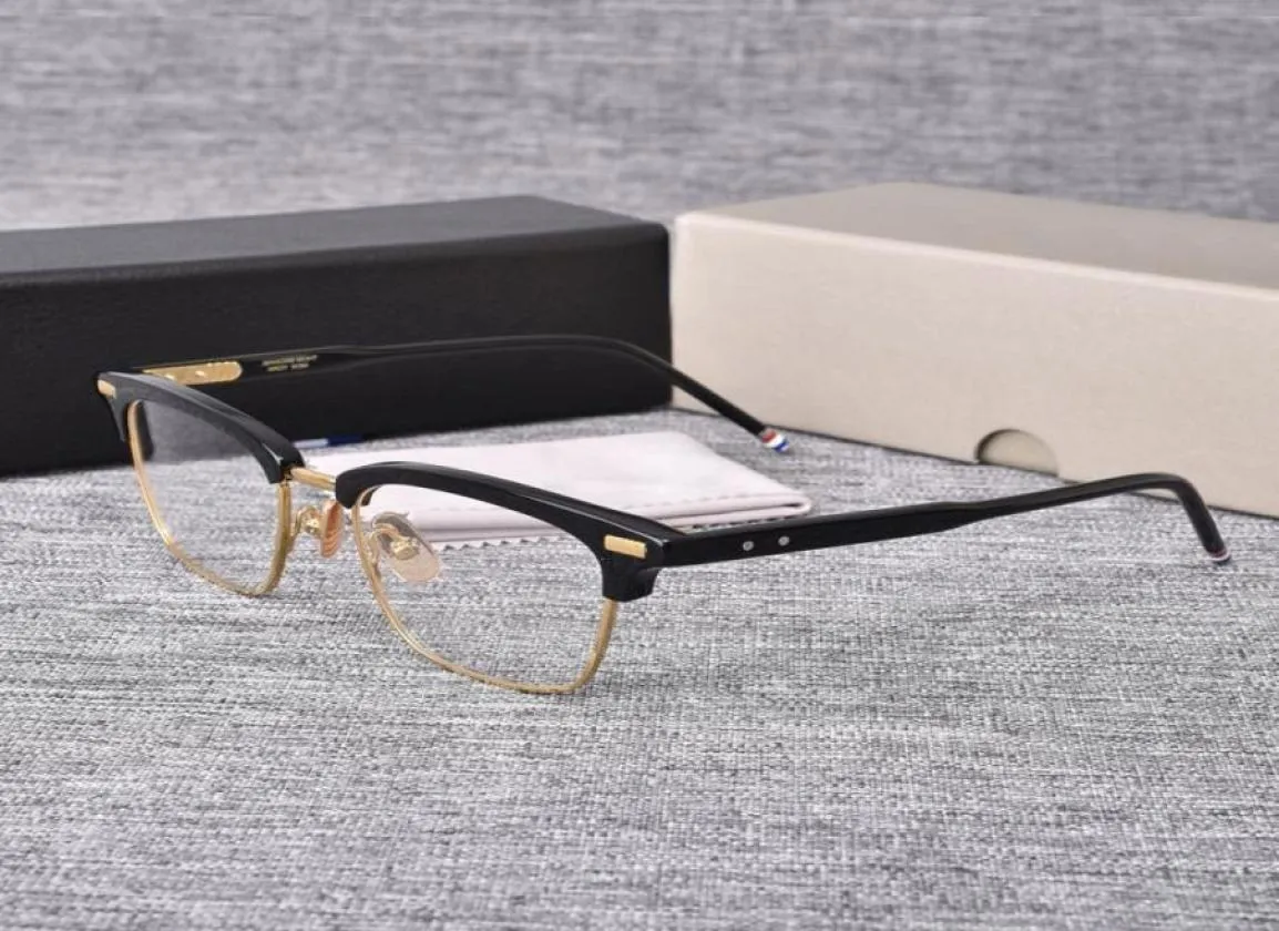 2021 New York Brand Designer Half Frame Glass för män Kvinnor Square Semi Rimless Eyeglasses Optical Recept Eyewear 7118532319