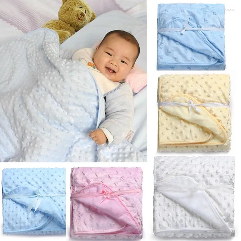 Blankets 2024 Winter Baby Fleece Born Sleeping Blanket Factory Sales 75 100cm Bedding Swaddle Wrap Towel Bath