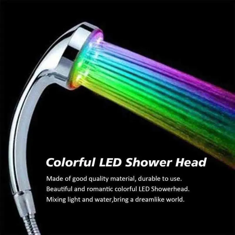 Heads Hot 1pcs 7 Color Hand Shower Handing LED duschhuvud med romantiska automatiska LED -lampor för badrum badrum varma försäljning H1209