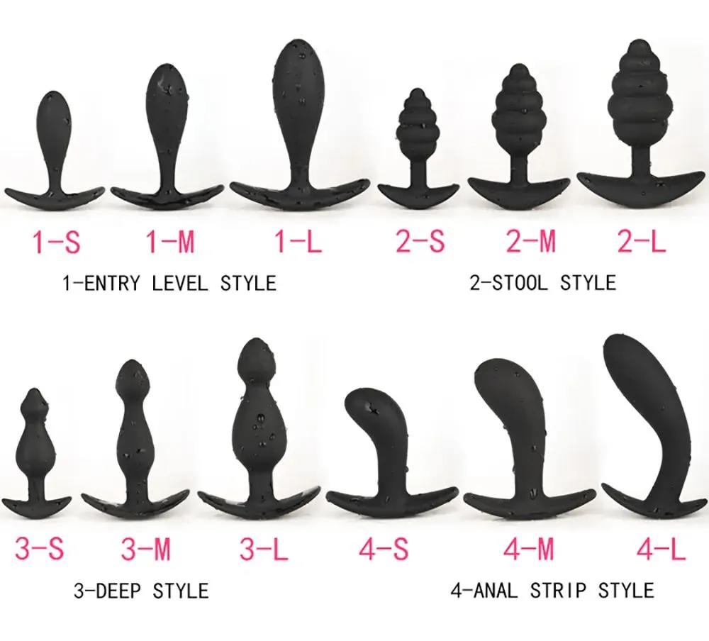 Vibrador/dongs seguro de silicone, plugue anal, plugue anal unissex, rolha sexy, 3 tamanhos diferentes, brinquedos sexuais adultos para homens/mulheres, massageador de treinador