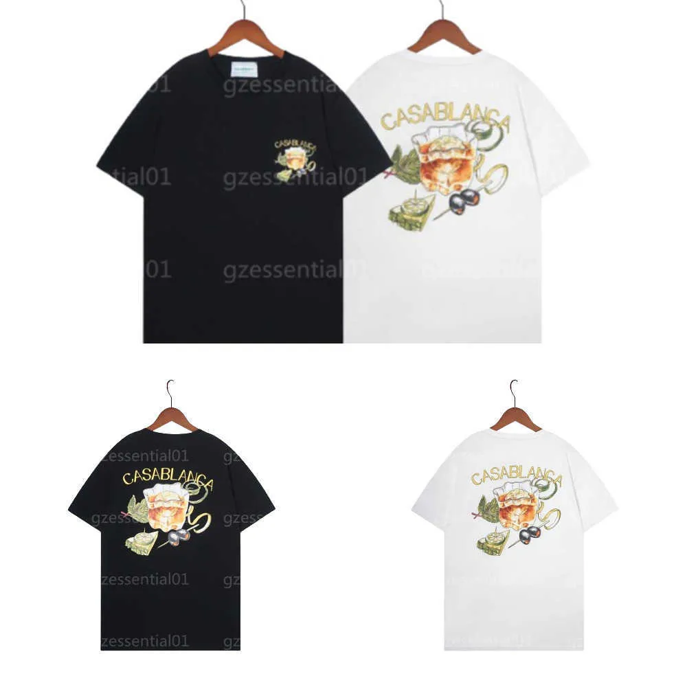 カサブランカTシャツデザイナーテシャツ男性レディース夏のTシャツファッションティーレタープリントカジュアルピュアコットンクイック乾燥Tシャツプラスサイズのメンズ服