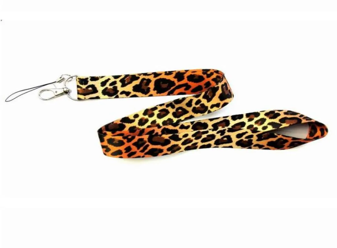 8 Style classique Animal imprimé léopard cou lanière sangle téléphone portable carte d'identité porte-clés Whole2245529