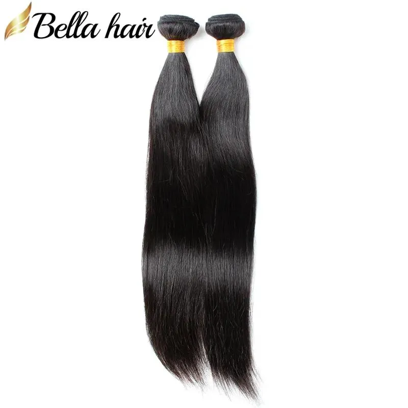 Wefts Unprocessed Brazilian Human Hair Weave Bundles Straight Virgin Hair Weft Extension 12"30" 2pcs DHL Drop Ship BellaHair