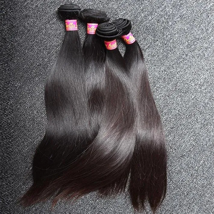 Tramas 100 cabelo não processado trama dupla sedosa reta 3 pacotes extensões de cabelo humano de cor natural