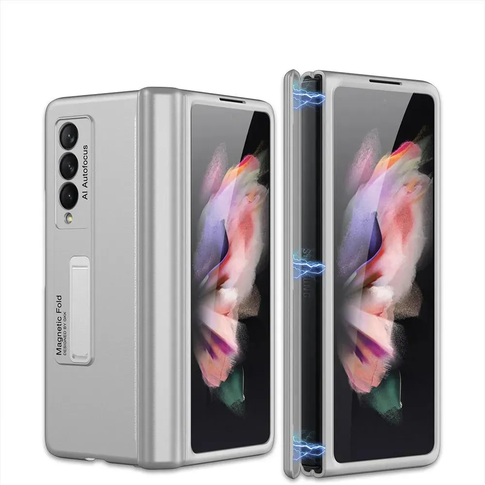 Fall inklusive Samsung Galaxy Z Fold 5 4 3 2 Fold3 Fold4 Case Magnetic Ging Stand Protection Cover4