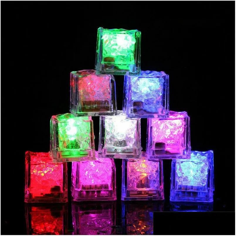 Otros suministros de fiestas festivas a impermeables LED Cube MTI MTI Color Flashing Glow in the Dark Cubes Bars Birthday Christmas Festival Decor Dhqo5