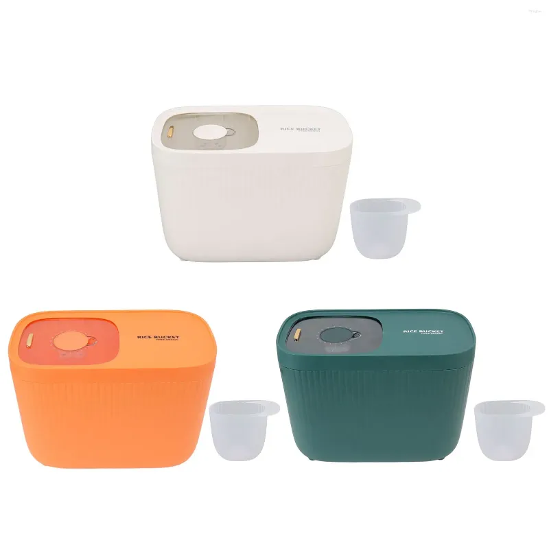 Bouteilles de stockage Seau de riz BPA multi-usage hermétique ouverture pratique pots de céréales couvercle transparent en plastique anti-insectes pour la farine