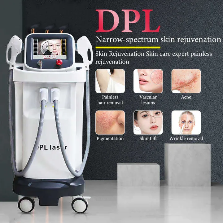 Vertikal lasermaskin Epilator Nyaste 3000W DPL Laser Hårborttagning Q Switched Beauty Machine för Salon Spa Home