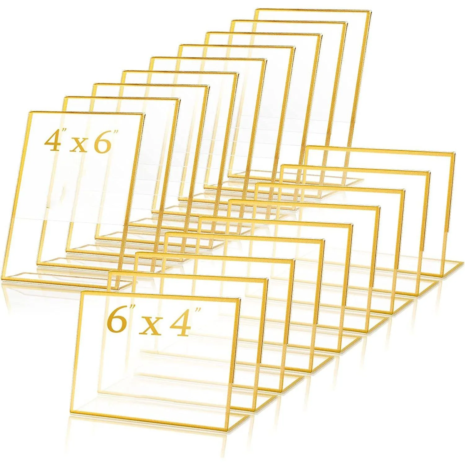 Other Event Party Supplies Gold Frame Acrylic Wedding Table Number Tilted Transparent Menu Image Doublesided Booth Office Display Dhnze