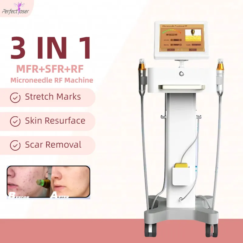 Professionell Micro Needle Skin Rejuvenation Microneedling Face Lyft Microcourrent Fraktionerad RF -utrustning CE Godkännande Användarhandbok Godkänd