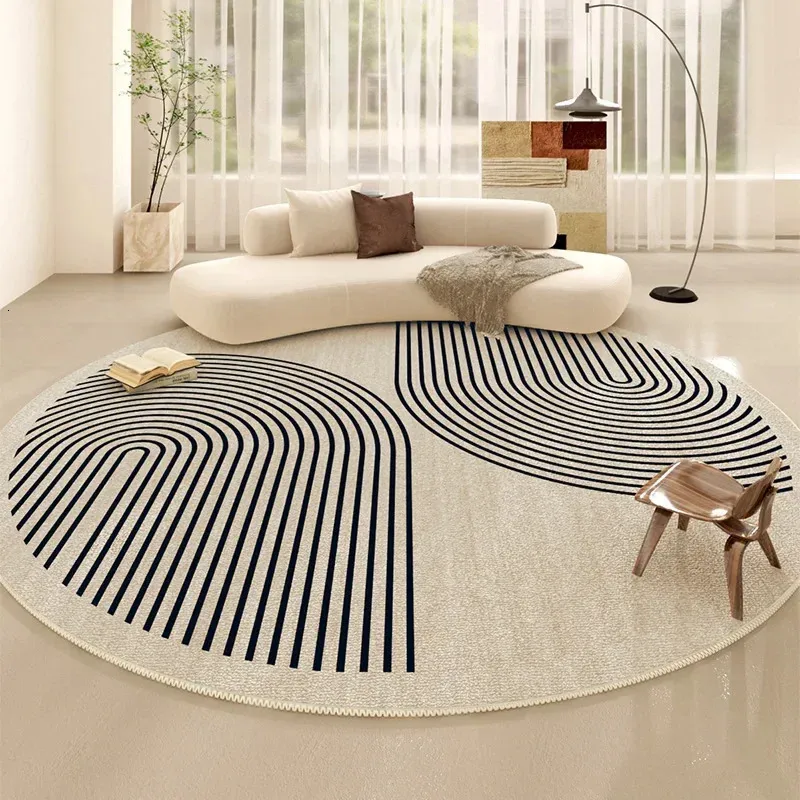 Ligne minimaliste salon décoration tapis de style japonais tapis ronds pour chambre moelleux doux épaissir tapis maison étude tapis en peluche 240103