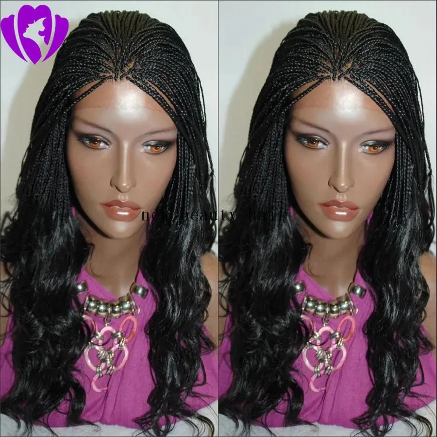 Wigs New Style Synthetic Natural Black Color Braided Lace Front