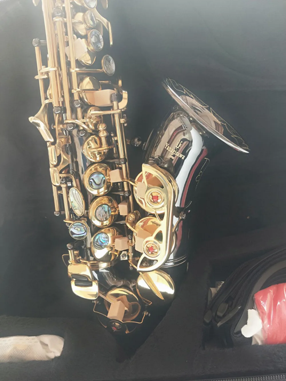 De Nieuwe kinderen buigen gebogen sopraansaxofoon S-991 Zwart nikkel goud Custom Branded professionele kwaliteit instrument Gratis verzending