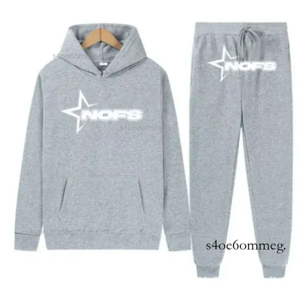 Bluza z kapturem mężczyzn i kobiet nofs bluza Y2K Hoodies HARAJUKU Wzór literowy wydrukowane pullover długie spodnie set sportowy punkowy rock 287