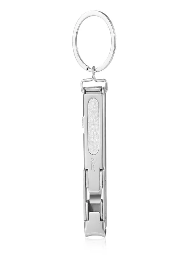 Coupe-ongles pliable ultra-fin en acier inoxydable, avec porte-clés, outil en argent, porte-clés 2729210